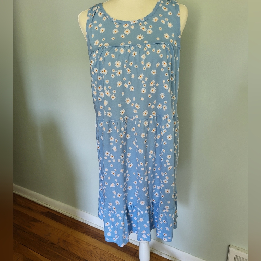 Koolaburra by UGG tiered Sleeveless Women Medium Floral Cottage Blue Dress